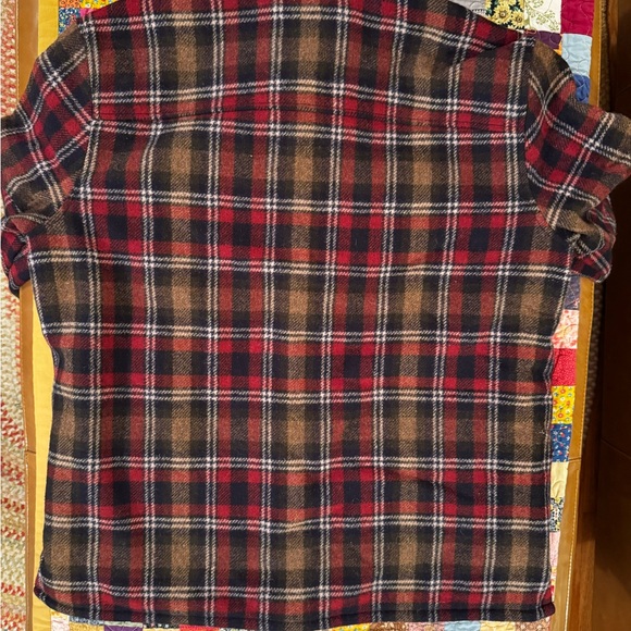 L.L. Bean Signature Men's Sherpa Lined Wool Flannel Shirt Jacket - Large - Picture 4 of 4